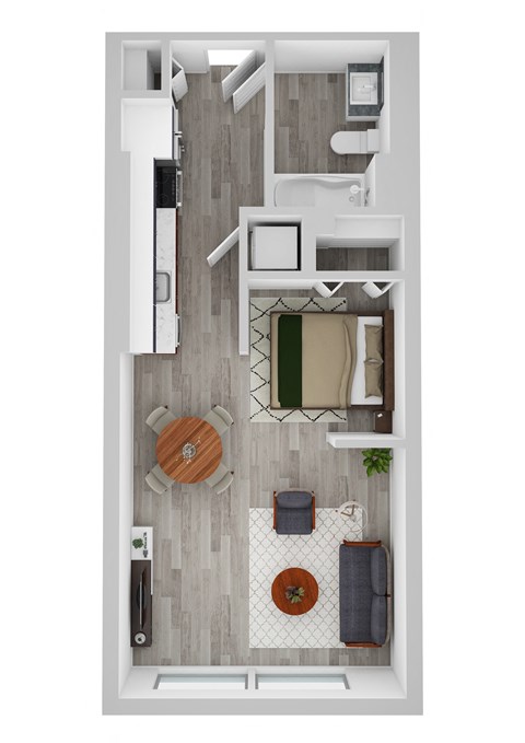 Studio A Floor Plan at Noca Blu, Chicago, 60647